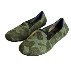 ROTHY'S Kids Camo Slip-On Size 2 Girls Green Flats Youth Shoes
